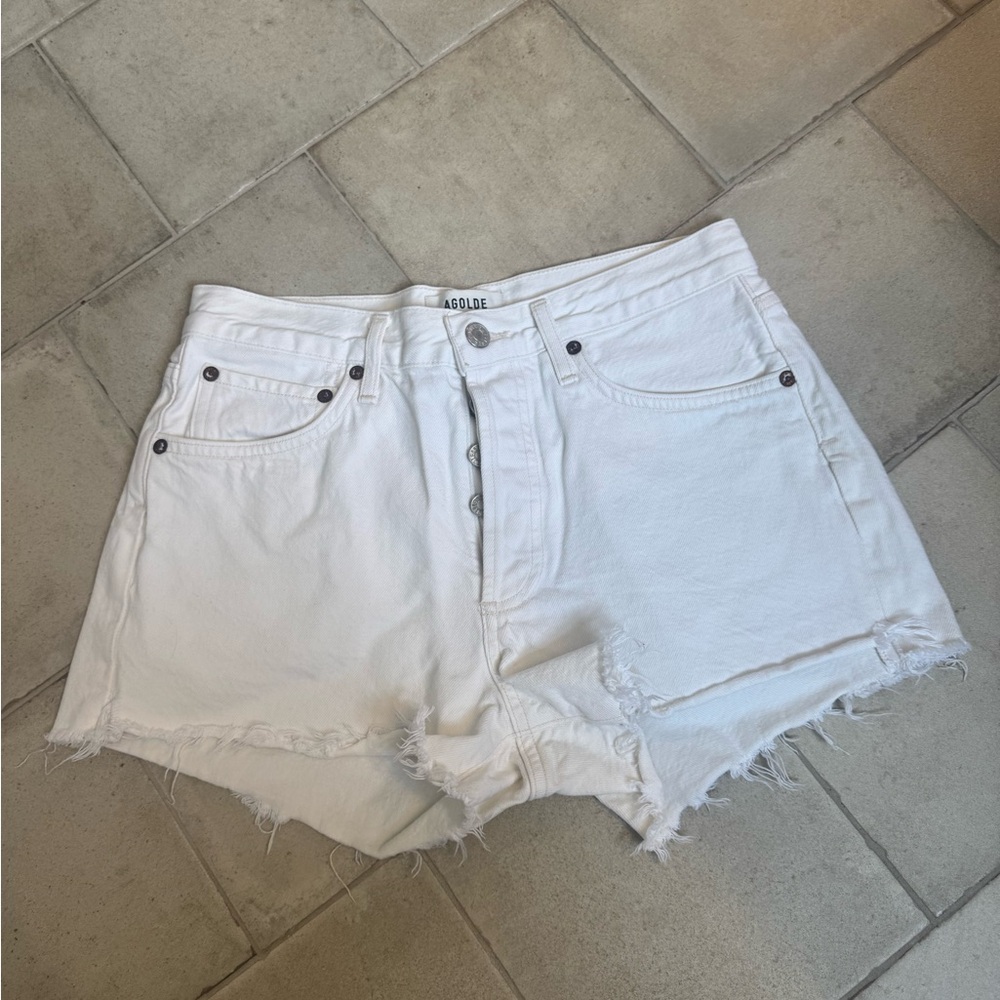 Agolde Women's White Denim Shorts